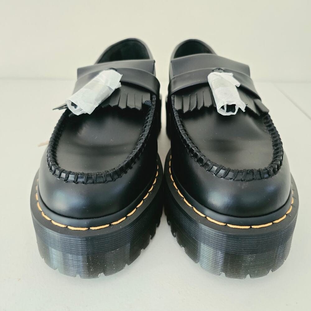 Dr. Martens Adrian Quad Leather Platform Loafers Black Shoes NEW Size 10 9 - Picture 6 of 12